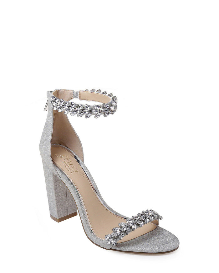 Silver | Mayra Ankle Strap Evening Shoe