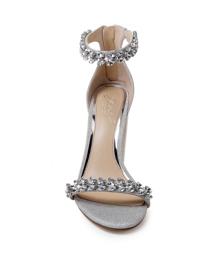 Silver | Mayra Ankle Strap Evening Shoe