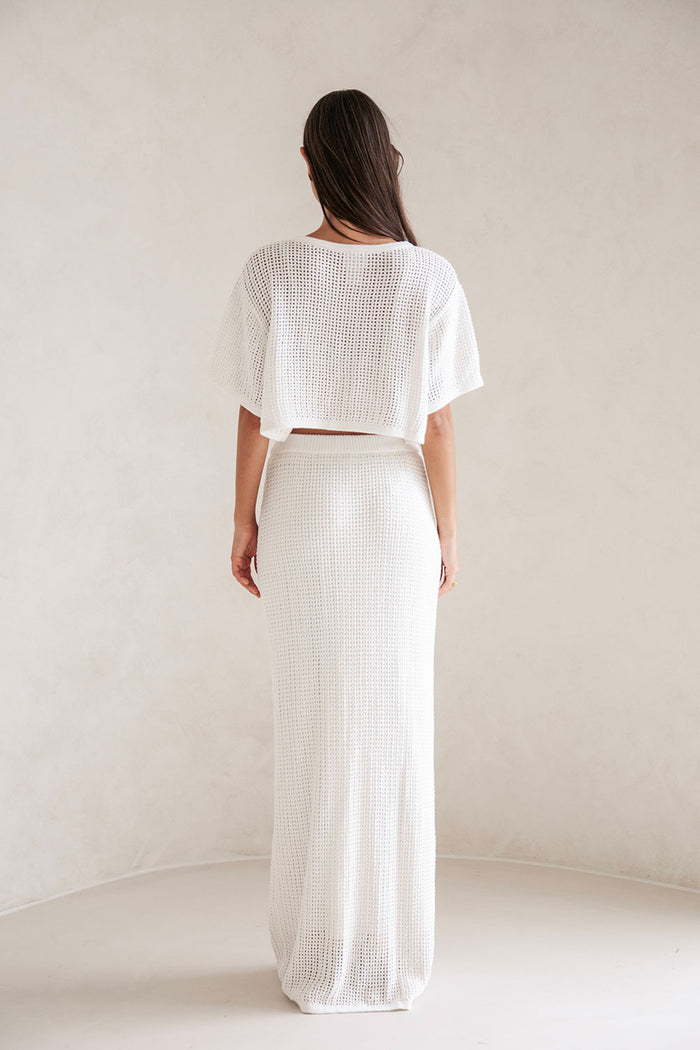 Bridal White Knit Maxi Mekkah Skirt