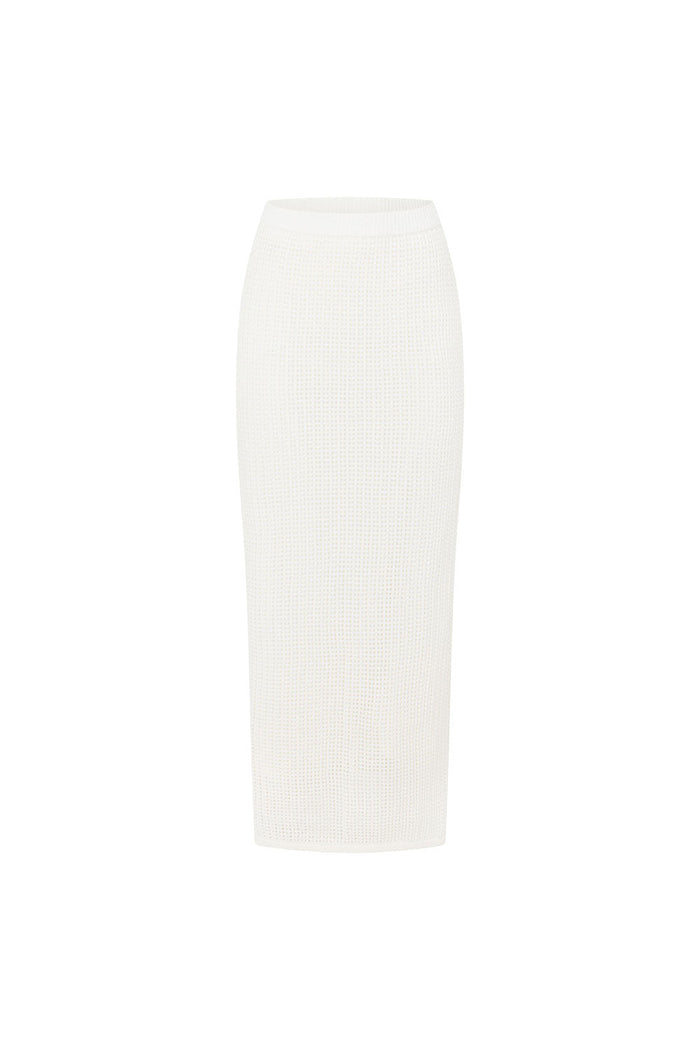 Bridal White Knit Maxi Mekkah Skirt