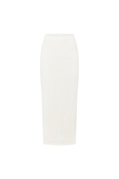 Bridal White Knit Maxi Mekkah Skirt