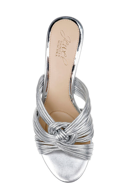 Silver | Mia Twisted Leather Mules