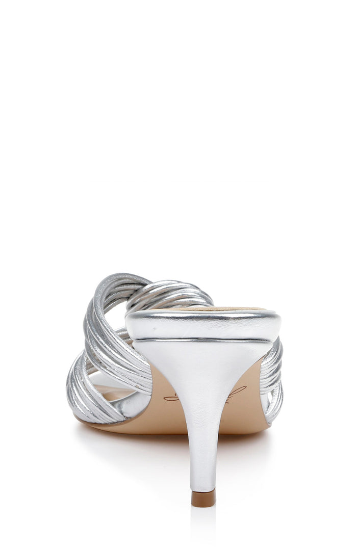 Silver | Mia Twisted Leather Mules