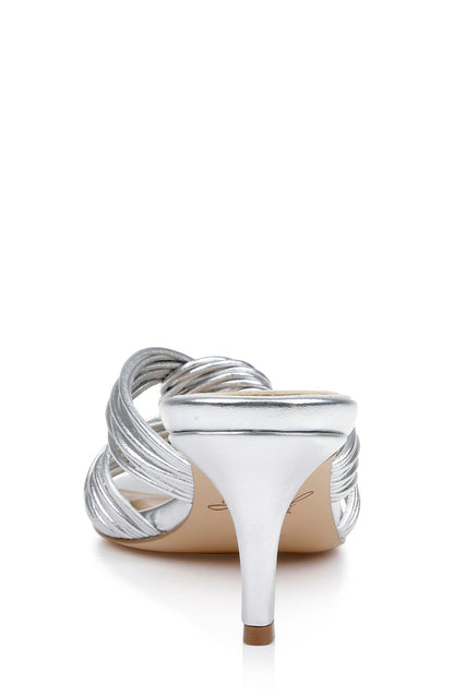 Silver | Mia Twisted Leather Mules