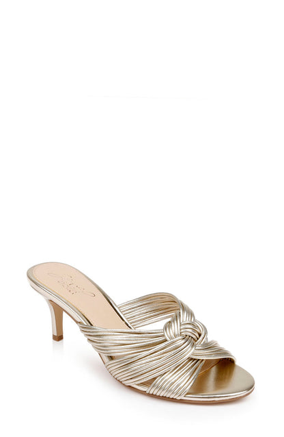 Light Gold | Mia Twisted Leather Mules