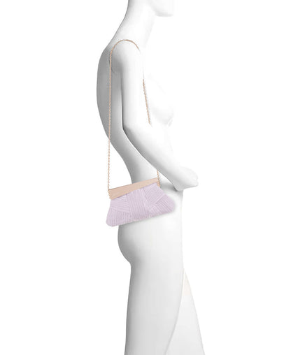 Lilac | Millie Mini Pleated Satin Pouch Form