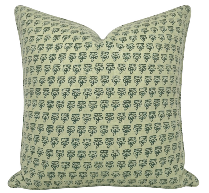 Mimi Floral Pillow Cover in Green, Thibaut Pillows