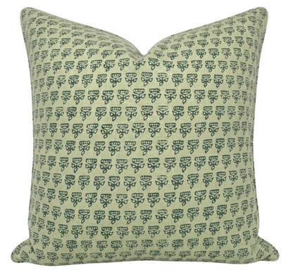 Mimi Floral Pillow Cover in Green, Thibaut Pillows