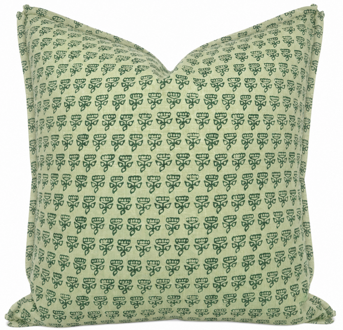 Mimi Floral Pillow Cover in Green, Thibaut Pillows