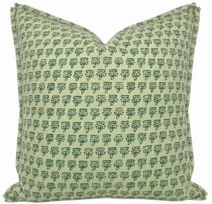 Mimi Floral Pillow Cover in Green, Thibaut Pillows