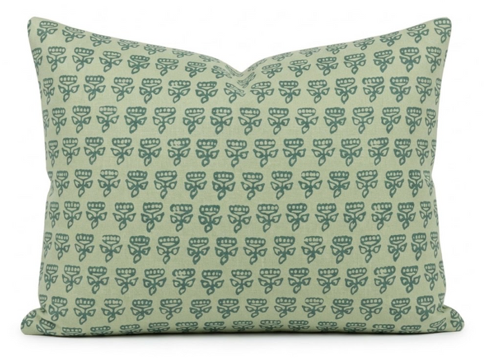 Mimi Floral Pillow Cover in Green, Thibaut Pillows