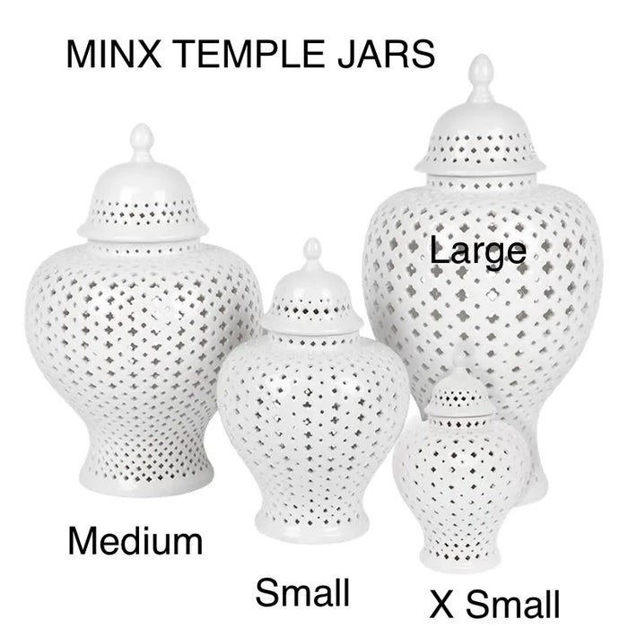 Minx White Temple Jar Large