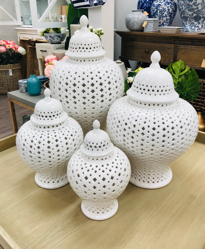 Minx White Temple Jar Large