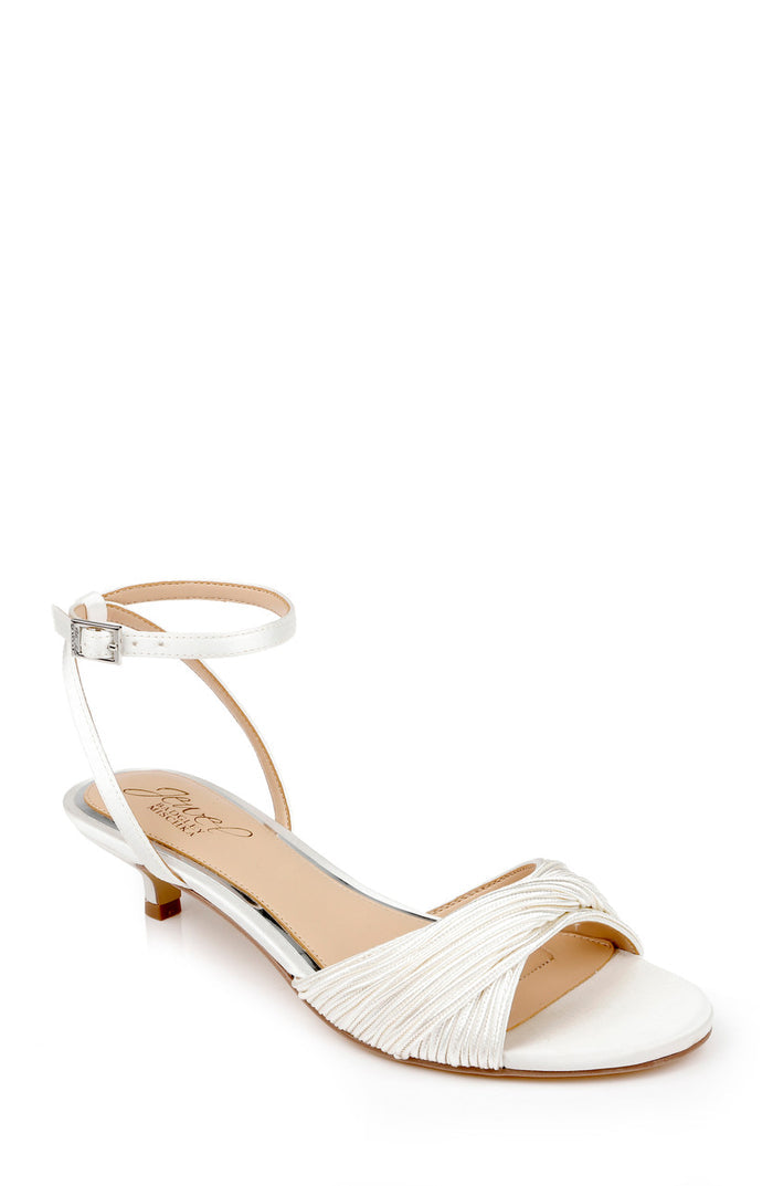 Ivory | Nance Kitten Heel Sandals Front Side