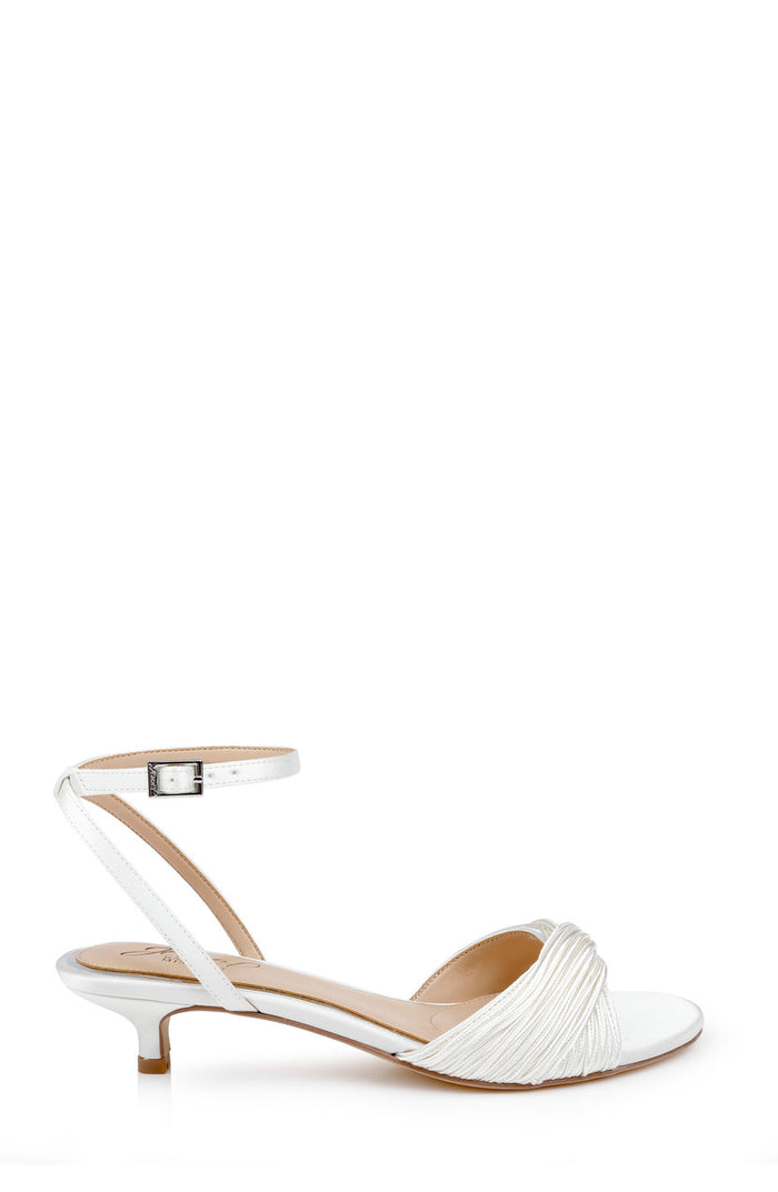 Ivory | Nance Kitten Heel Sandals Side