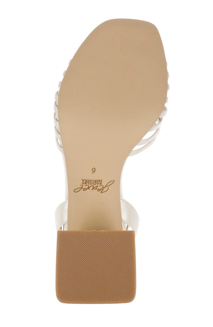 White Matte | Nariah Cage Block Heel Sandals Sole