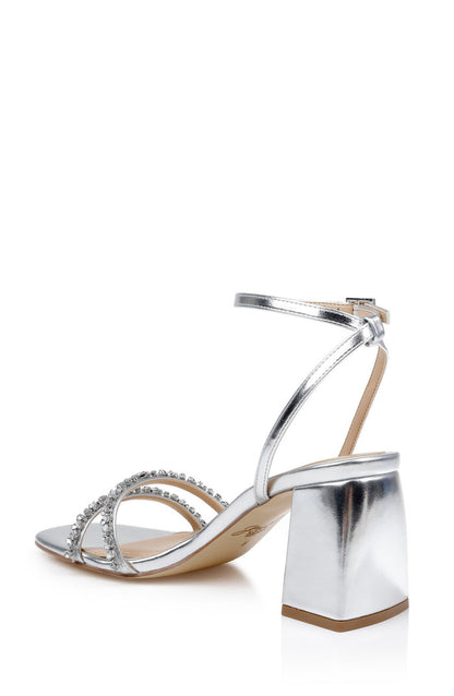 Silver Metallic | Nella Block Heel Sandals Back Side