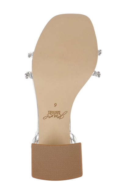 Silver Metallic | Nella Block Heel Sandals Sole