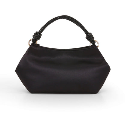 Noelle Crystal Handle Satin Pouch Bag