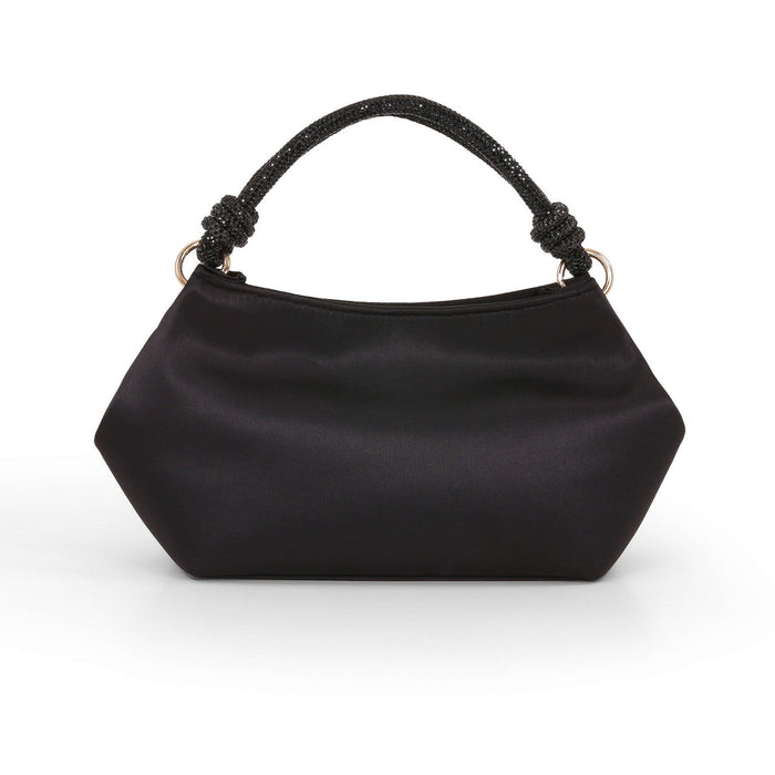 Noelle Crystal Handle Satin Pouch Bag