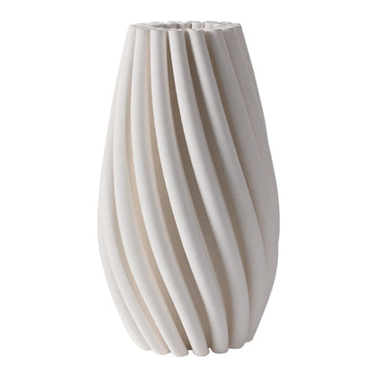 Nord Ceramic White Swirled Vase Lge