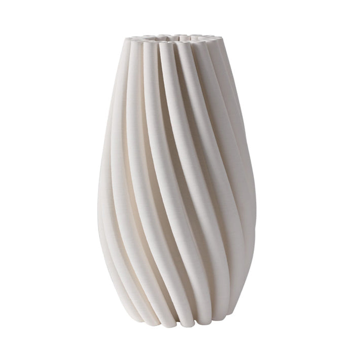 Nord Ceramic White Swirled Vase Sml