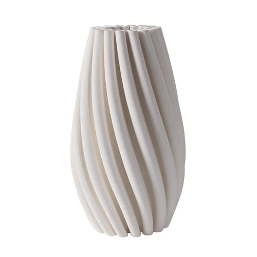 Nord Ceramic White Swirled Vase Sml