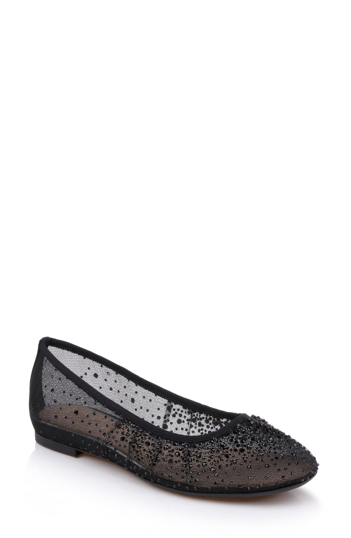 Black | Nuala Mesh Flats Front Side