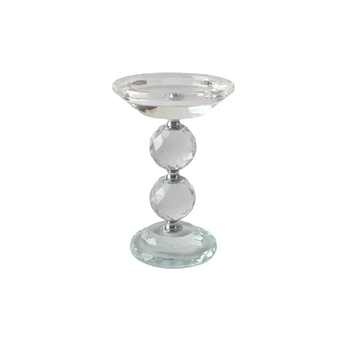 Odene crystal clear candle holder small