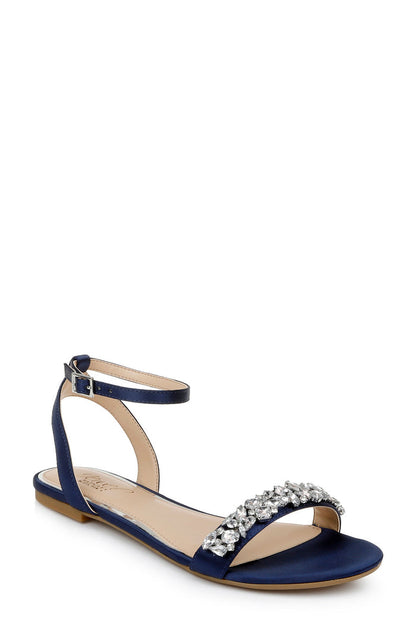 Navy | Ohara Minimalist Crystal Adorned Flats