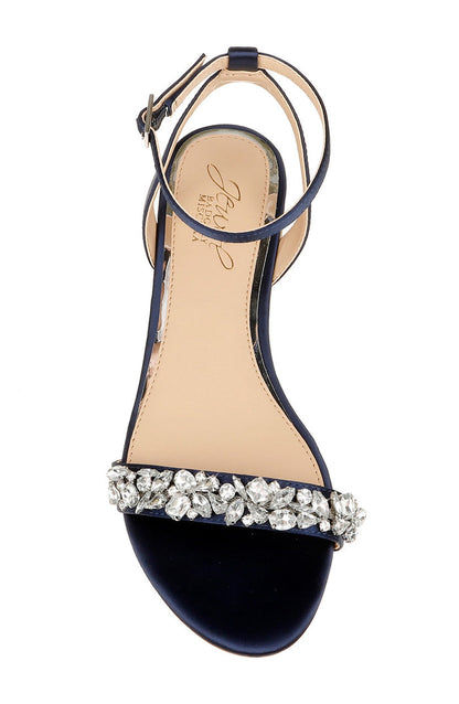 Navy | Ohara Minimalist Crystal Adorned Flats
