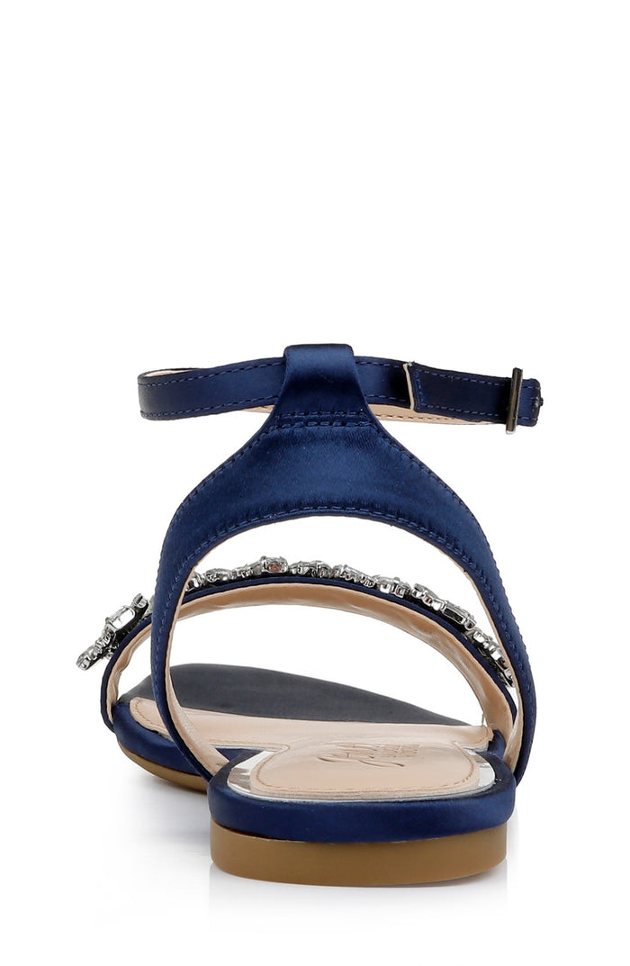 Navy | Ohara Minimalist Crystal Adorned Flats