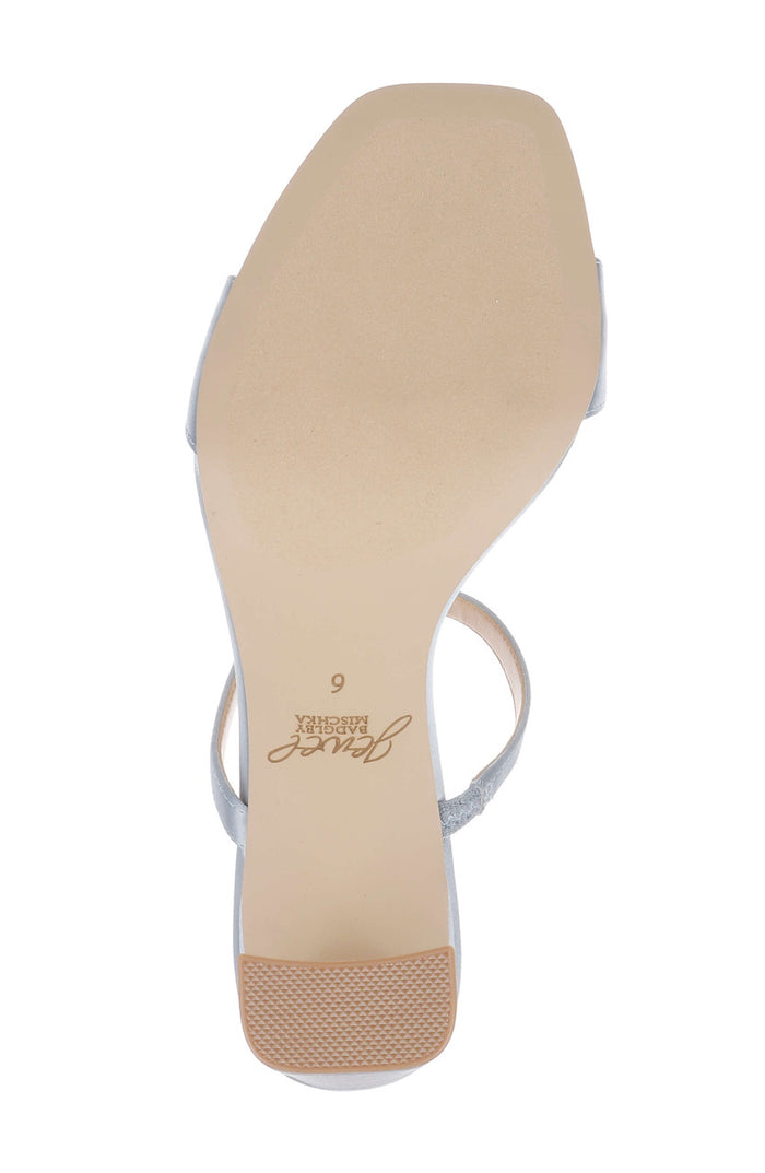 Mist Blue Satin | Pacifica Slip-On Block Heel Sandal Sole