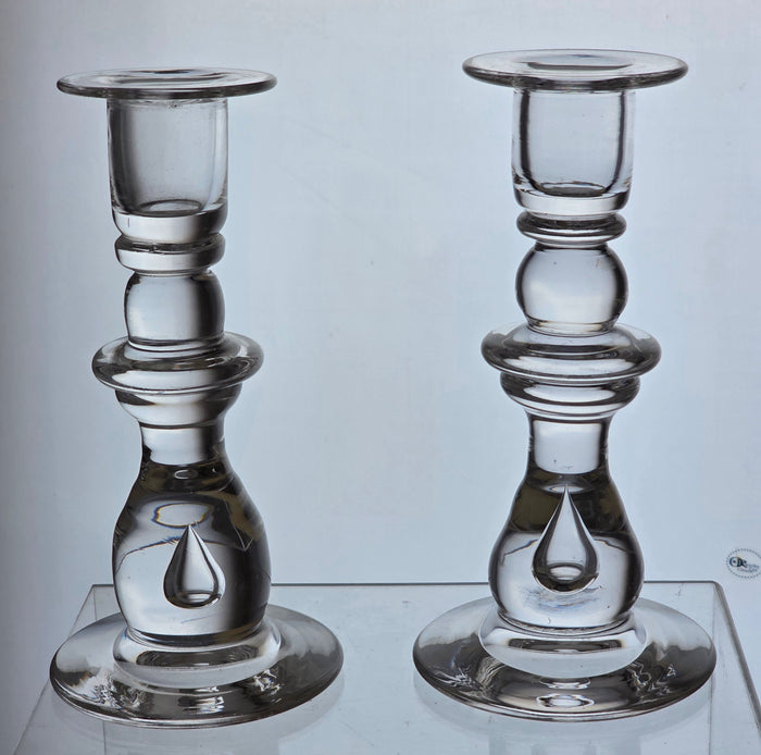 Pair of hand made Glass candle sticks