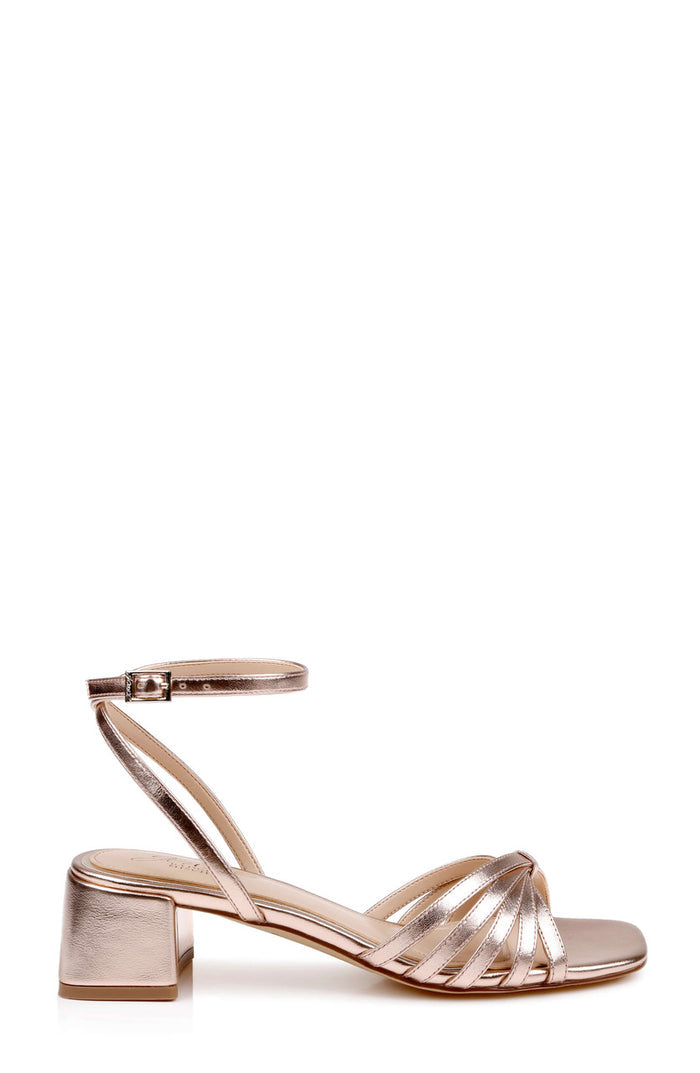 Rosegold Leather | Pasco Leather Ankle Strap Sandal Side