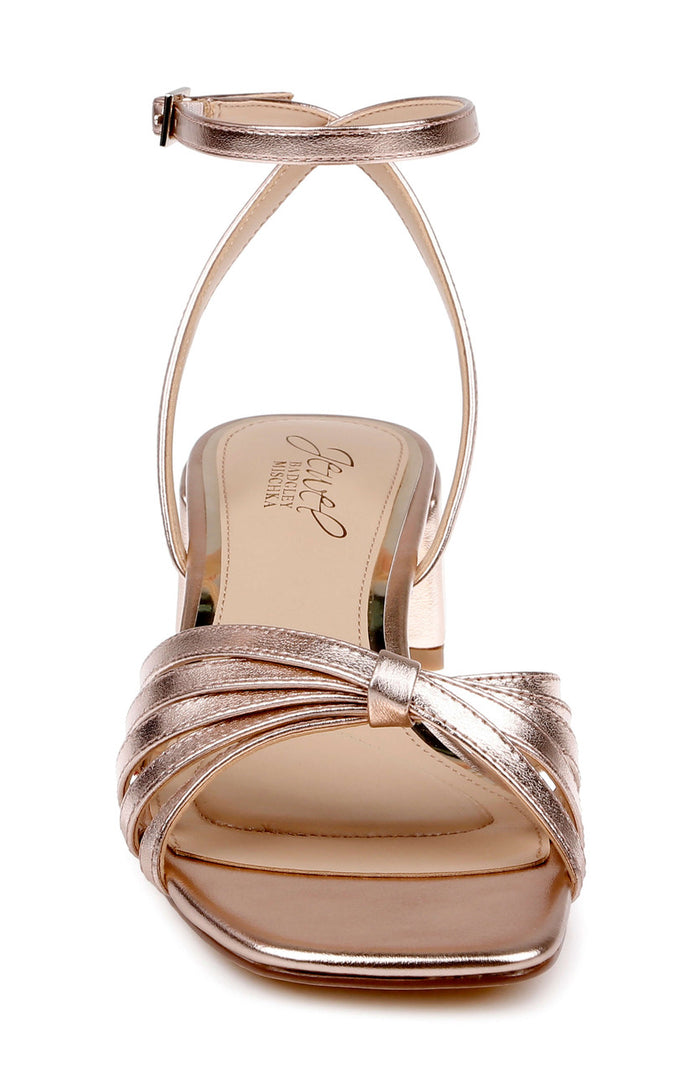 Rosegold Leather | Pasco Leather Ankle Strap Sandal Front