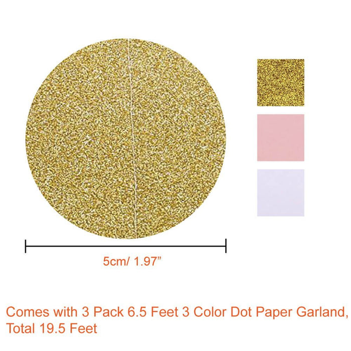 Pink and Gold Party Supplies with Tissue Pom Tassel Garland Party Decorations (35 pcs)