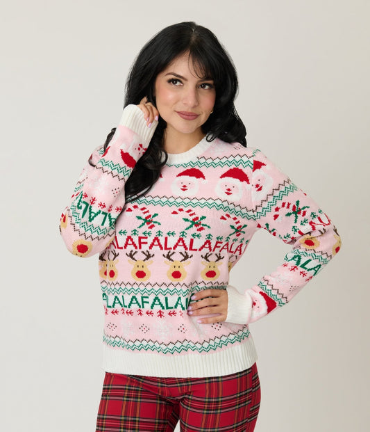 Pink Holiday Fair Isle Sweater