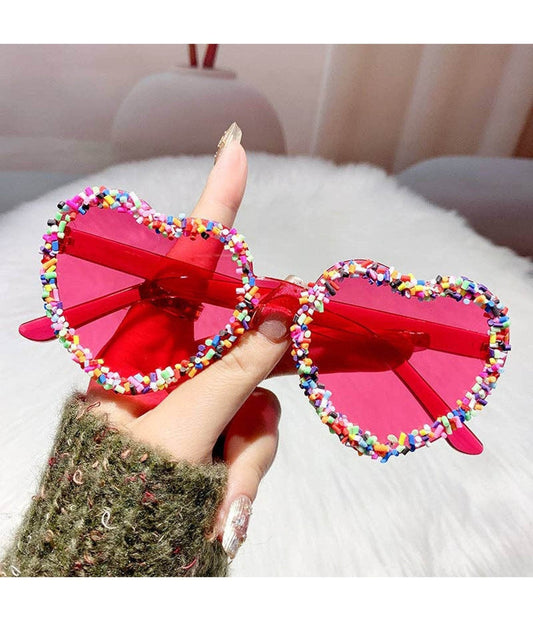 Pink & Rainbow Heart Sunglasses