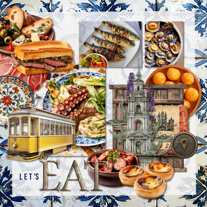 Portuguese Adventure Wood Alpha Digital Scrapbook Kit