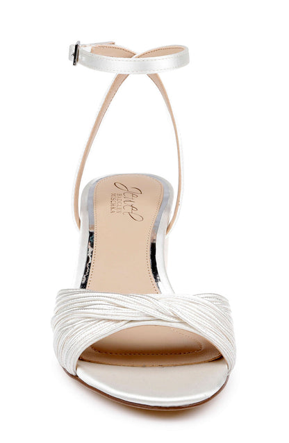 Ivory Satin | Pretty Ankle Strap Sandal Front