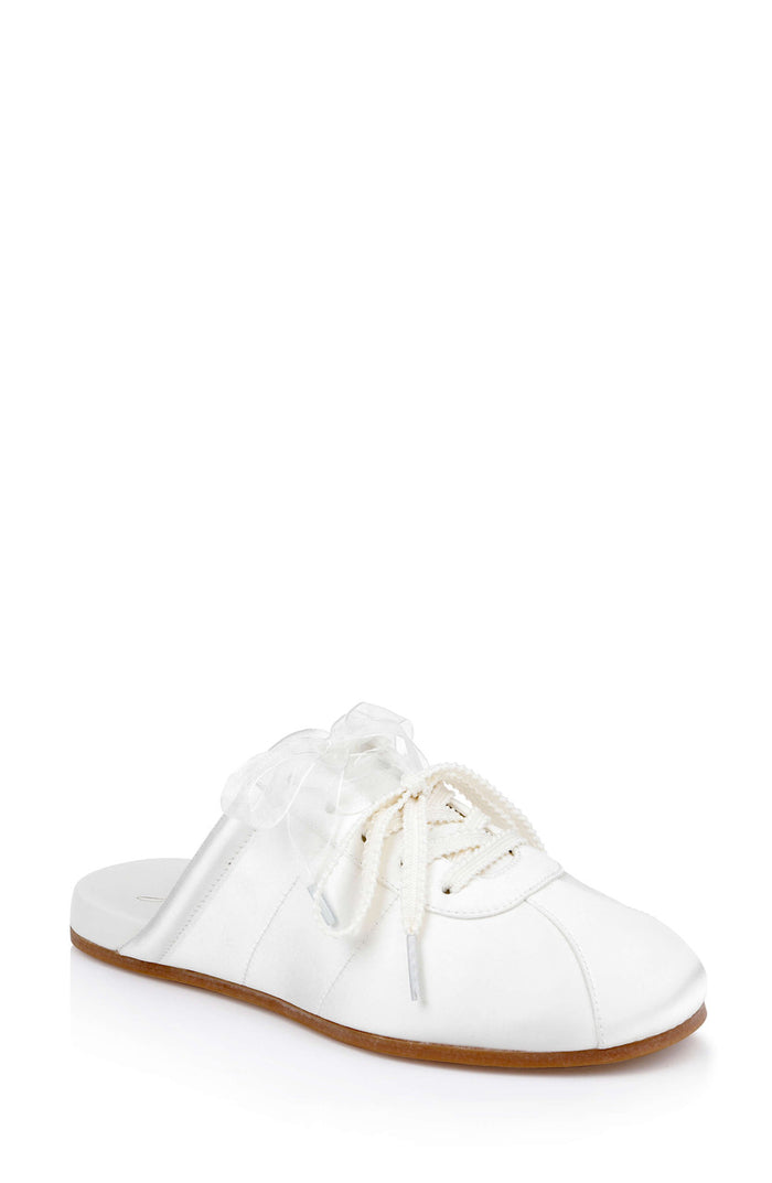 Ivory Satin | Priscila Mule Sneaker Front Side