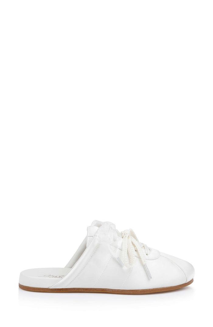 Ivory Satin | Priscila Mule Sneaker Side