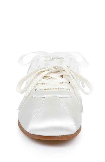 Ivory Satin | Priscila Mule Sneaker Front