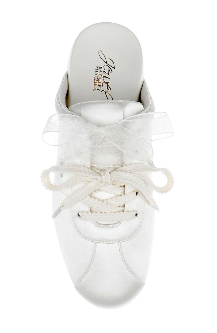 Ivory Satin | Priscila Mule Sneaker Top