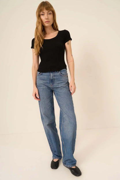 Project Social Julie Scoop Neck Sweater Rib Tee