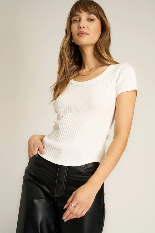 Project Social Julie Scoop Neck Sweater Rib Tee