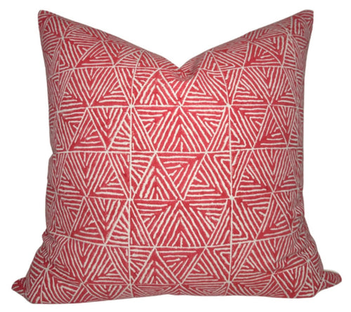 Ready to Ship, 22x22 Mombasa Pillow Cover in Red