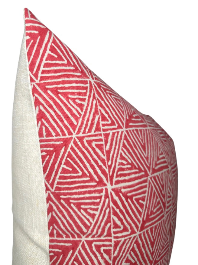 Ready to Ship, 22x22 Mombasa Pillow Cover in Red