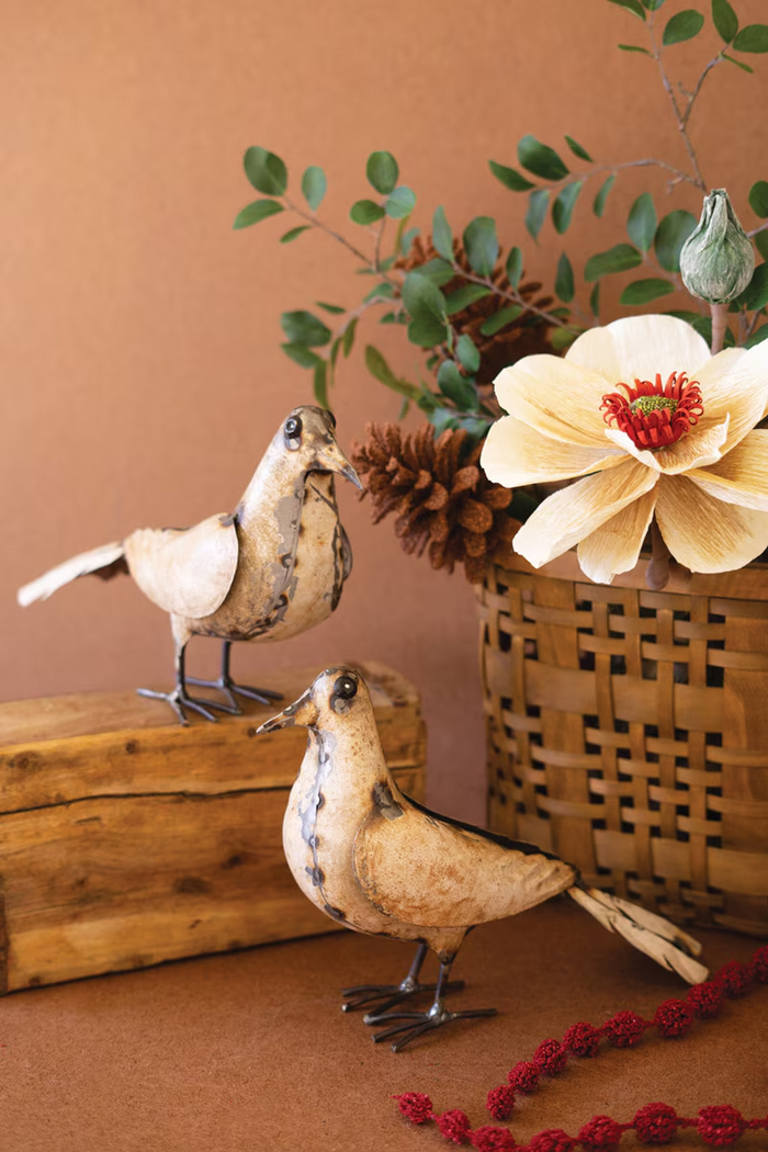 Recycled Metal Pigeons Set/2